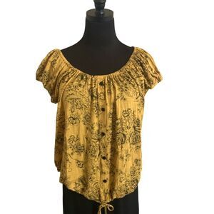 Tutta Bella Marigold Maternity Tee with Floral Design Size Large